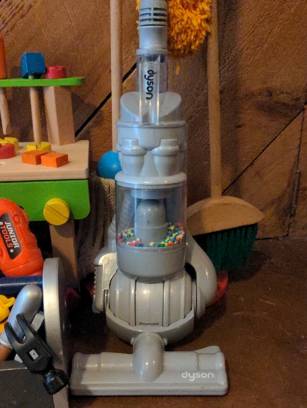 Pottery Barn Kids Dyson Gray Kids Toy Vacuum with Colorful Bead Chamber